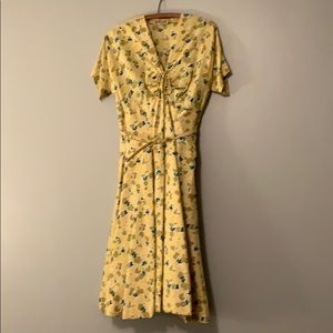 Vintage “youth guild” yellow belted dress